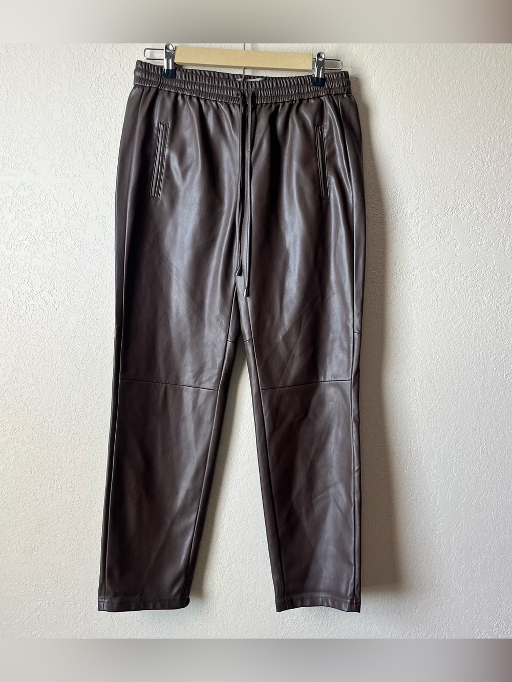 Anthropologie Brown Faux Leather Pants
